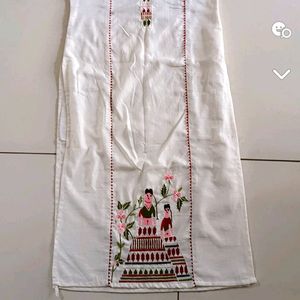 White Embroidery Kurti ♥️