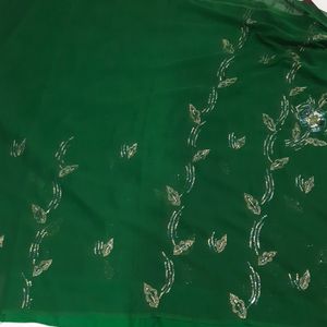 Bottle Green Saree(limited Period Offer)