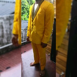 Yellow Intricate Design Suit And Pant