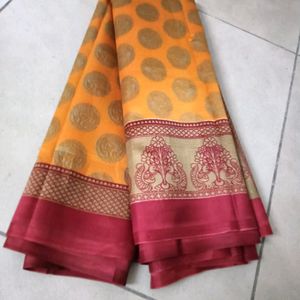 Banarasi Cotton Soft Silk No Blouse