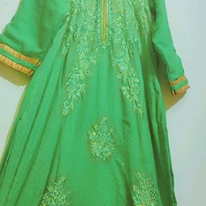 Green Party Wear Suit Salwar For Girl Or Women