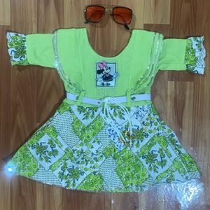 Neon-Green Viscose Dress