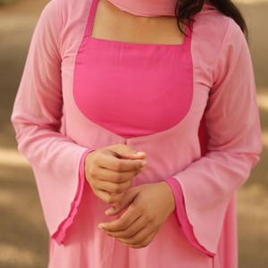 Pink dress with dupatta