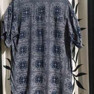 Men Printed Casual Blue Shirt