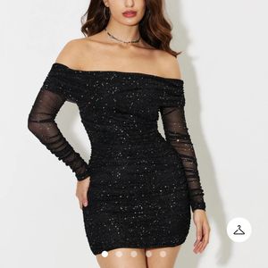 Sheer Black Bodycon Dress Savana