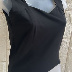 Cutout Back Black Top