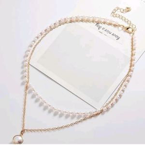 Gold Plated Pearl Double Layered Pendant