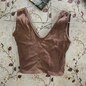 Women Brown Crop Top