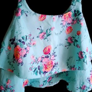 Floral Print Crop Top