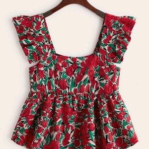 Shein Peplum Babydoll Top Cottagecore Pinteresty