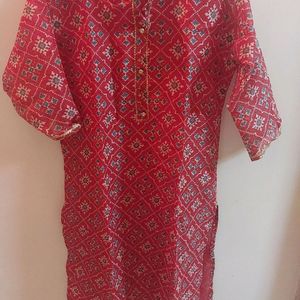 Festive red kurta