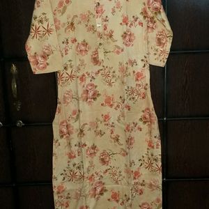 Cream Floral Kurta