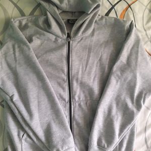 Grey Zipper Hoodie