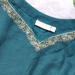 Zari Teal Sharara Set