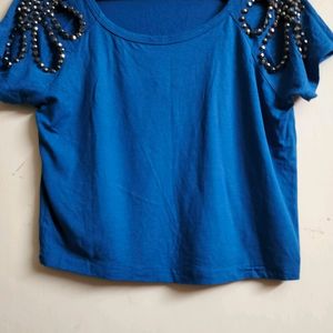 Blue Top With Beautiful Sleeves