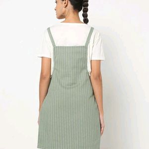 Striped Slim Fit Dungaree Dress