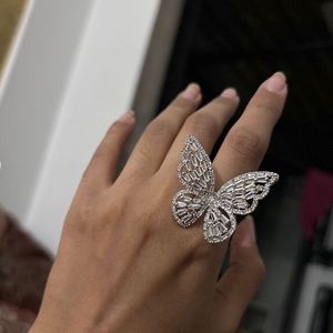 Elite Silver Chunky Butterfly Ring