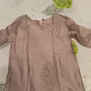 Tan Cotton Silk Top