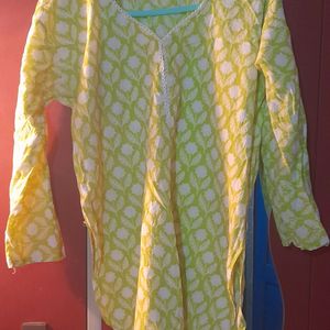 Lemon Green Short Kurti