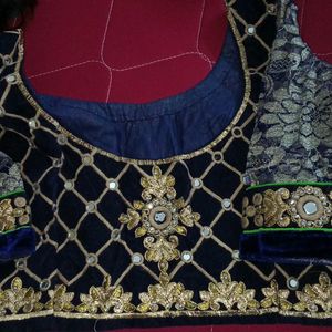 Velvet Desiner Blouse Saree Georgette