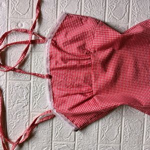 Gingham Backless Top