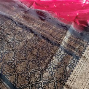 Pure Kanjieevaram Silk Saree Black & Maroon