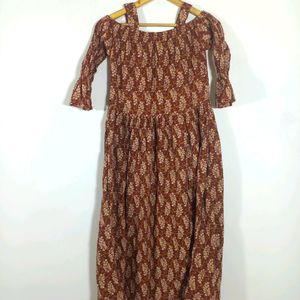 Anouk Maroon Printed Dress