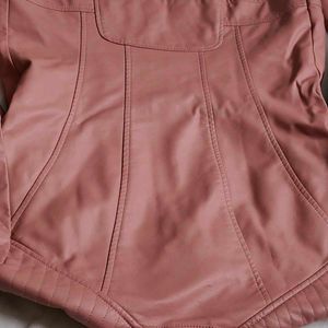 Vero Moda Women Pink Faux Leather Jacket