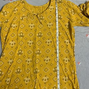 Mustard Yellow Top With 3/4 Sleeves