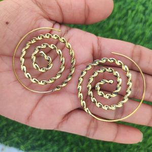 Gold Plated earrings, spiral Earrings
