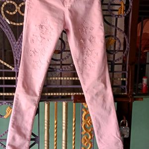 Baby Pink Jeans For Girls