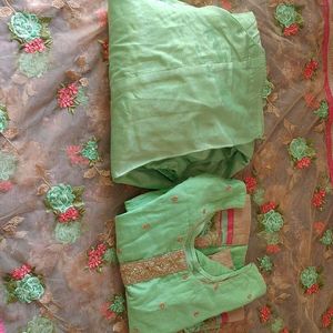 Heavy Patiala Shalwar Suit With Net Dupatta