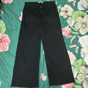 High Waisted Black Wide Leg Jeans