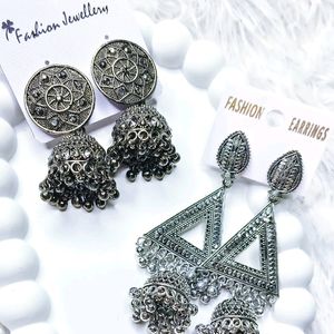 Jhumka Earrings Set Of Two