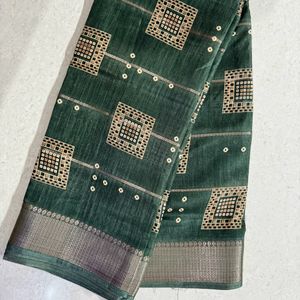 Casual Dola Silk Saree With Blouse Pic