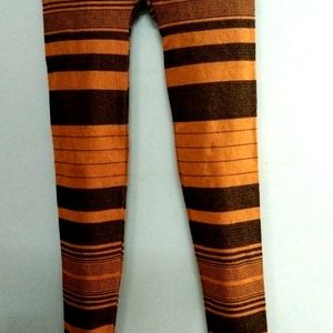 Brown Stripped Active Wear