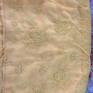 Georgette Chikan Kari Saree