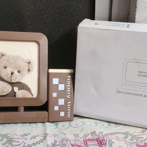 Pen Stand With Teddy Photo Frame