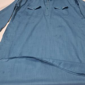 Mens Blue Pathani Kurta Amd Pyjama 42-44