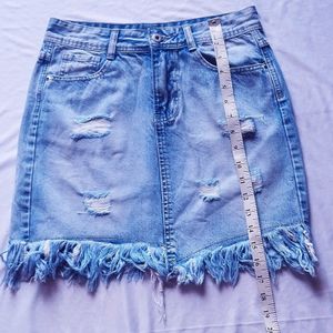 Blue Denim Fancy Short Skirt