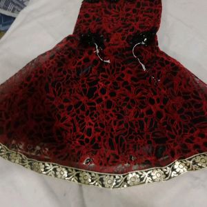 Cotton Net Pure Jari Work Red Colour Printed