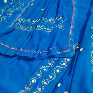 Sequence Blue Saree With Blouse