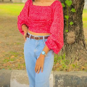 STREET9 Maroon Floral Georgette Top