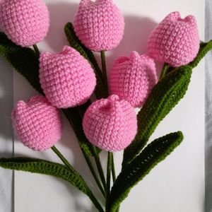 Crochet Pink Tulip Bouquet💐