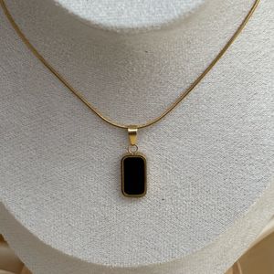 Reversible Black Pendant Chain Anti Tarnish