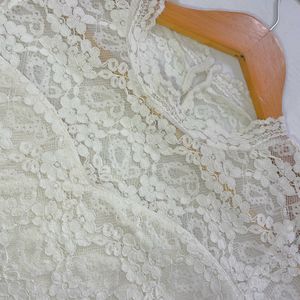 Cottagecore Elegant Lacey Highneck Princess Top