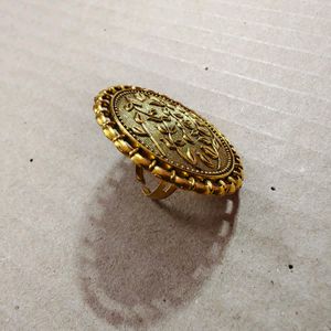 New Golden Oxidized Roung Finger Ring