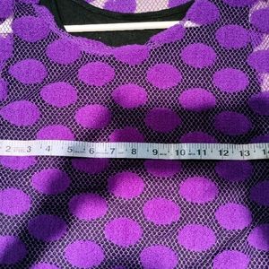 Purple Polka Dot Top With Black Inner