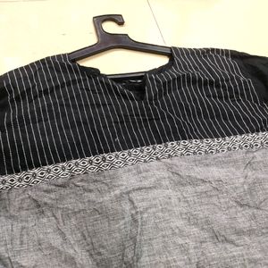 Grey N Black Kurti