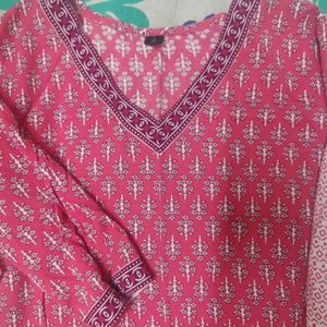 Pure Cotton Kurti Pant With Dupatta